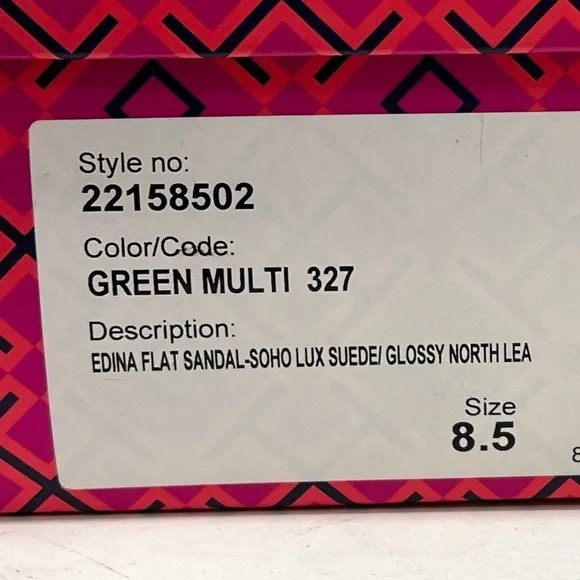 Tory Burch Edina Green Leather Colorblock Slingback Soho Lux Sandals Women’s 8.5 - Picture 16 of 16